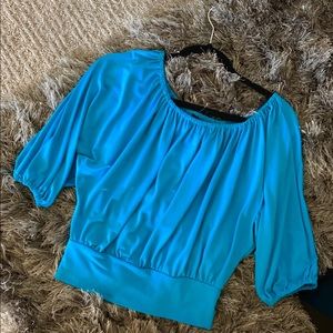 Off shoulder Blue Express Top